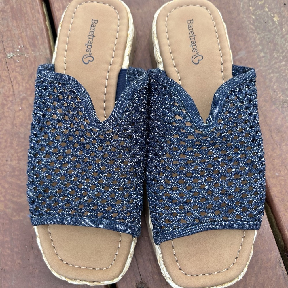Bare Traps Slip On Sandals 6 M Blue